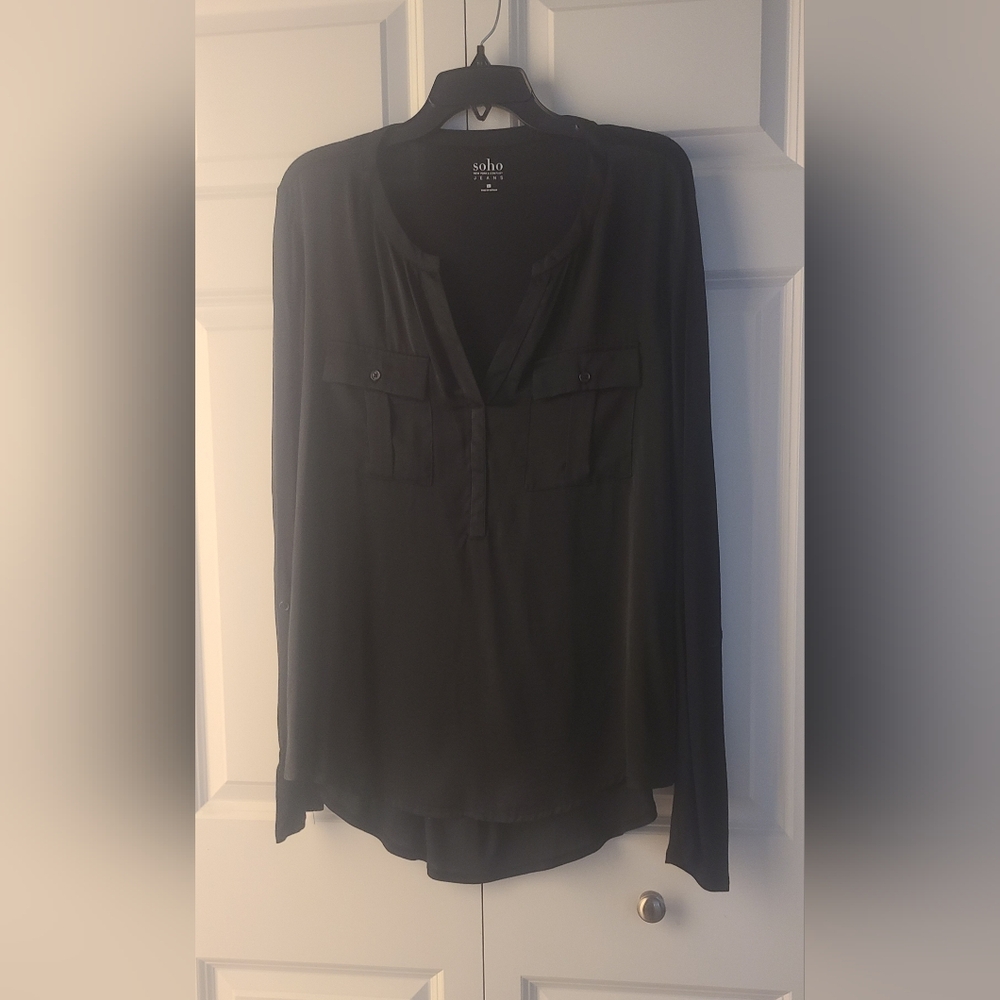 New York & Company Size XL Black Blouse for Women - Picture 2 of 6
